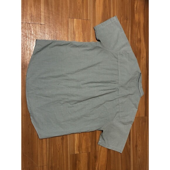 Chaps Men’s Gingham Button Up Shirt XL Tall Green Short Sleeve Easy Care - Picture 3 of 4